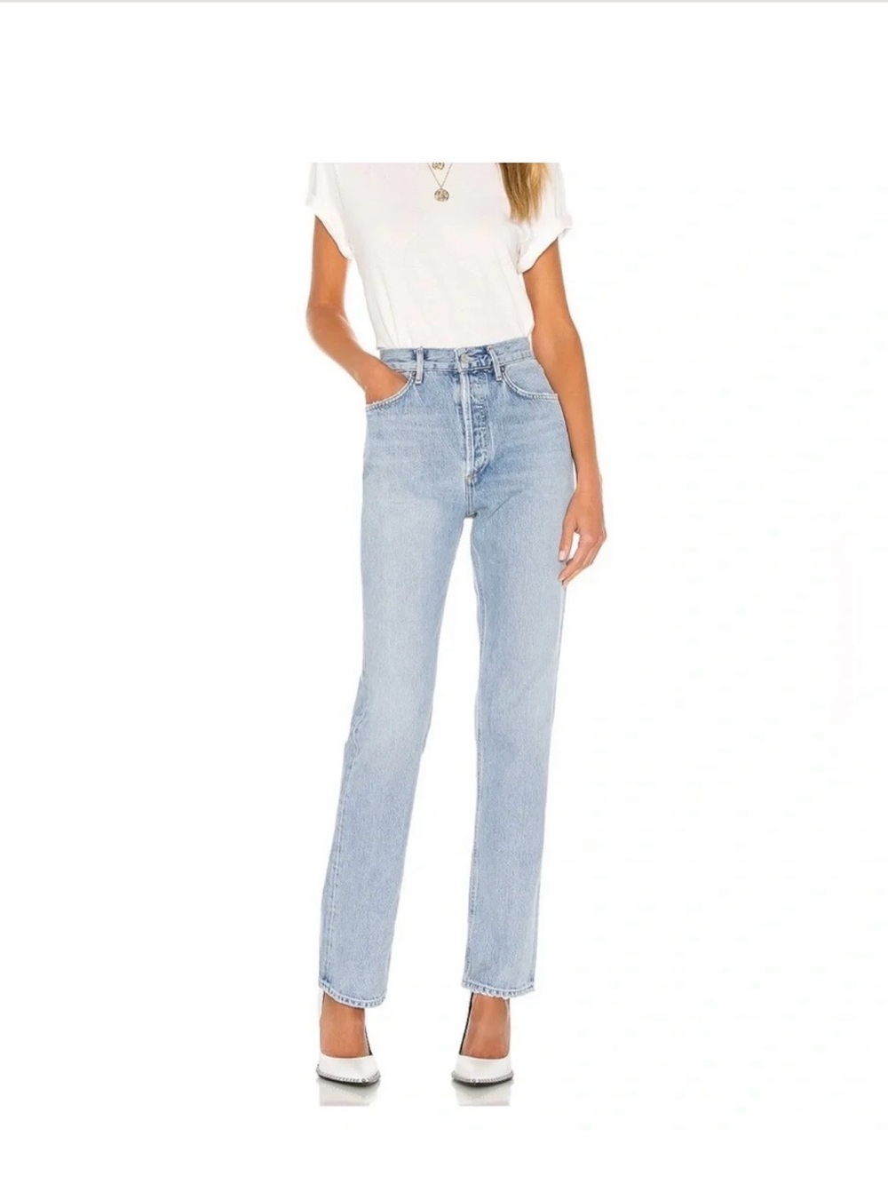 Agolde Lana jeans straight leg high Rise Light Wash organic cotton